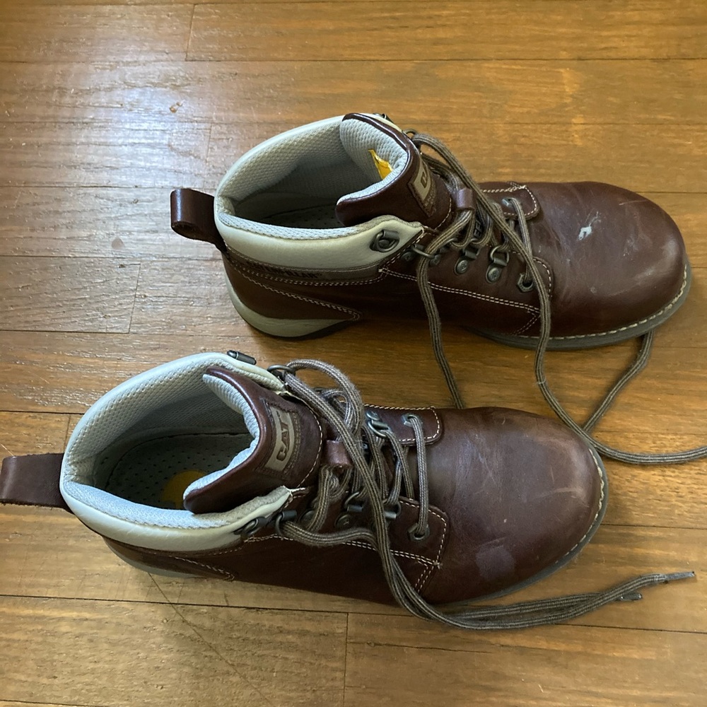 Leather steel-toed work boots